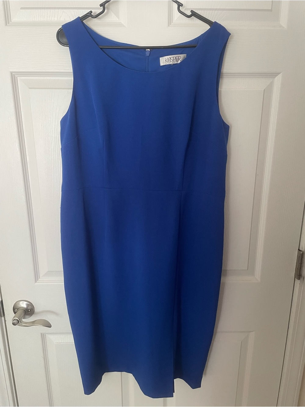 Kasper Royal Blue Sleeveless Sheath Dress 16